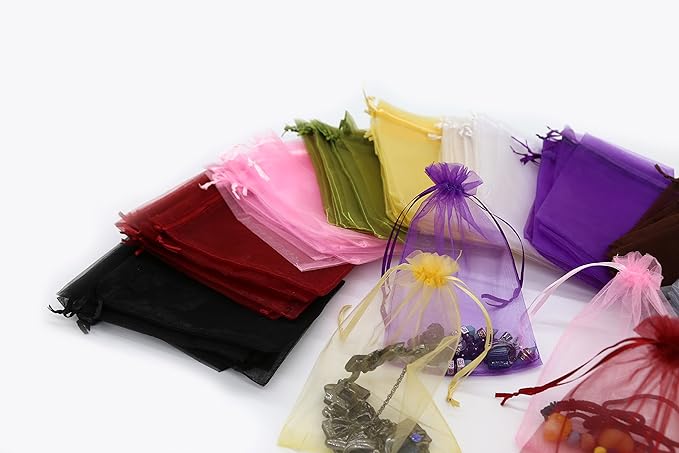 Wudygirl 100 PCS Drawstring Organza Bags 5X7 inches Jewelry Pouches Wedding - Image 7