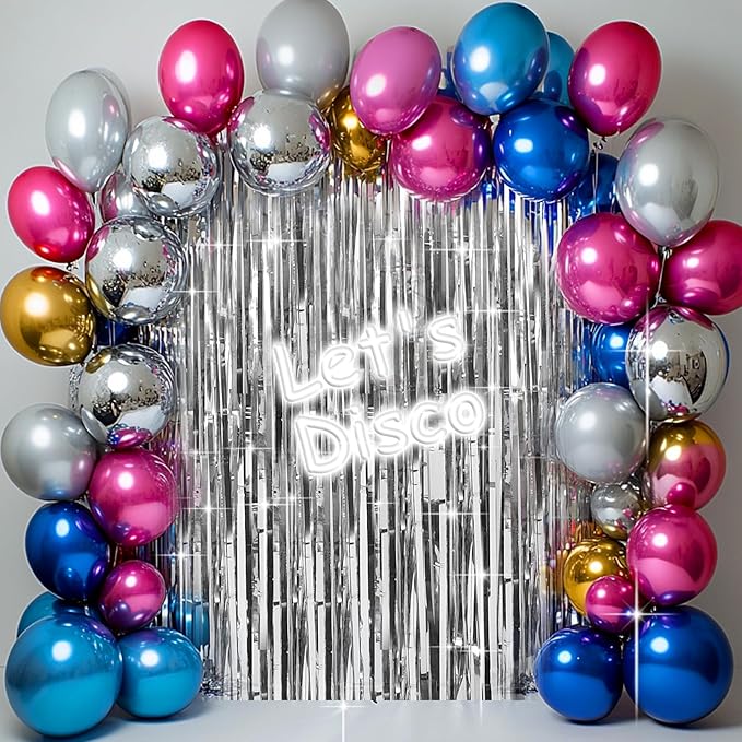 4 Packs Silver Foil Fringe Curtain, Baby Shower, Engagement, Bachelorette Party - Image 2