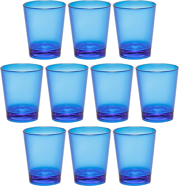 DISCOUNT PROMOS Translucent Plastic Shot Glasses 1.5 oz. Set of 10, Bulk Pack by DISCOUNTPROMOS