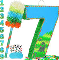 Number 7 Pinata for Birthday Party Decorations, Jungle Dinosaur Piñata Games Toy by Pardecor