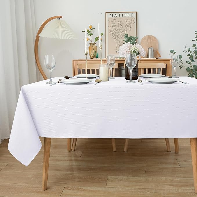 Biscaynebay Textured Fabric Tablecloths 70x108 Inches Rectangular, Wedding and - Image 6
