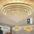 40 inch Crystal Gold Ceiling-Light Flush Mount by REDSTARLIGHTING