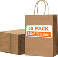 50 Pack Small Brown Paper Gift Bags by METAPRINT