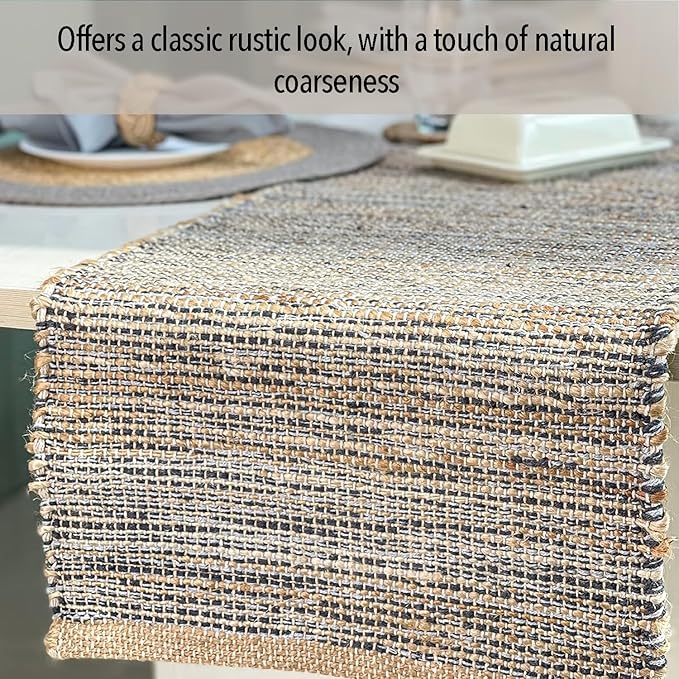 Chardin home Natural Jute Table Runner 13x72 Inch – Vintage Boho Rustic Table - Image 3