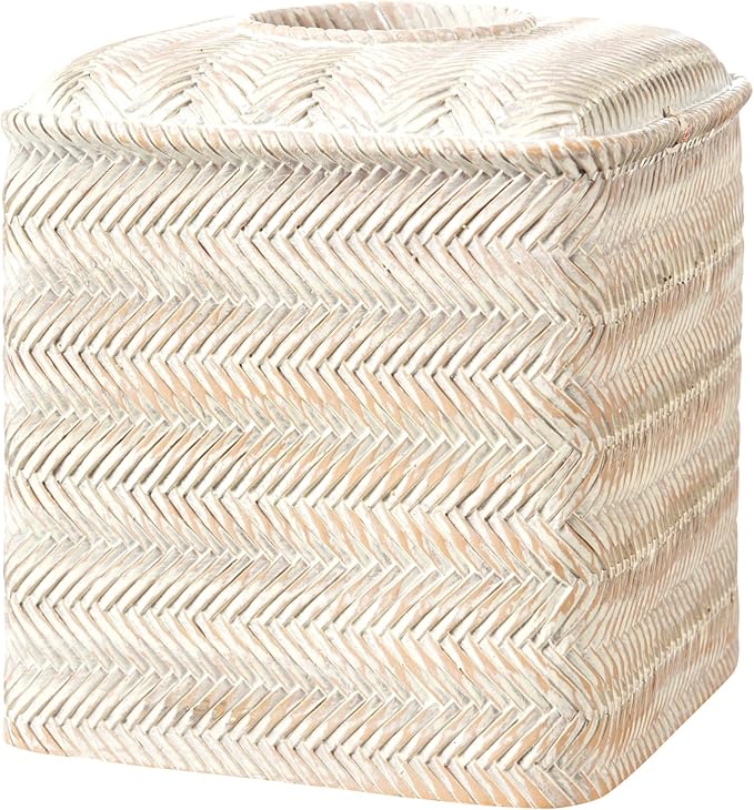 Tissue Box Cover Square Resin Tissue Holder by Polytree