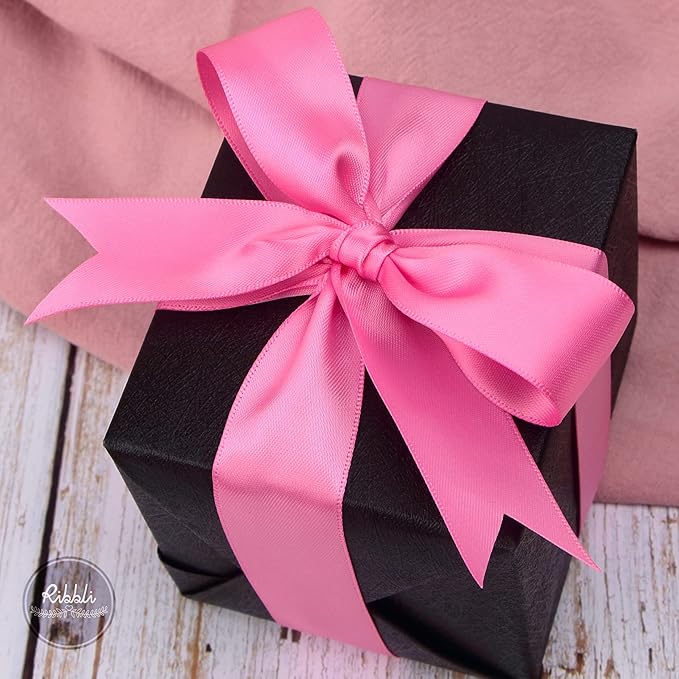 Ribbli Hot Pink Double Faced Satin Ribbon, 1” x Continuous 25 Yards, Use - Image 3