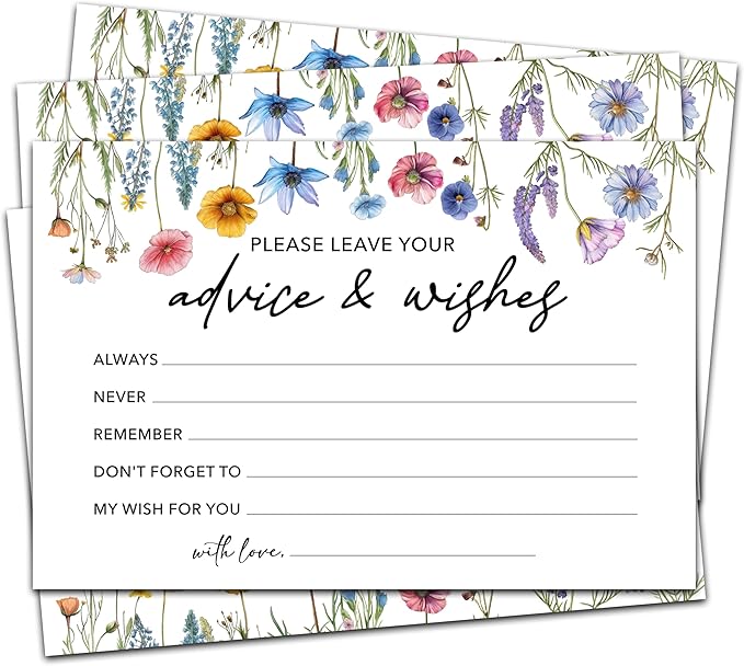 Advice And Wishes Cards, Wildflowers Advice Cards by Unknown