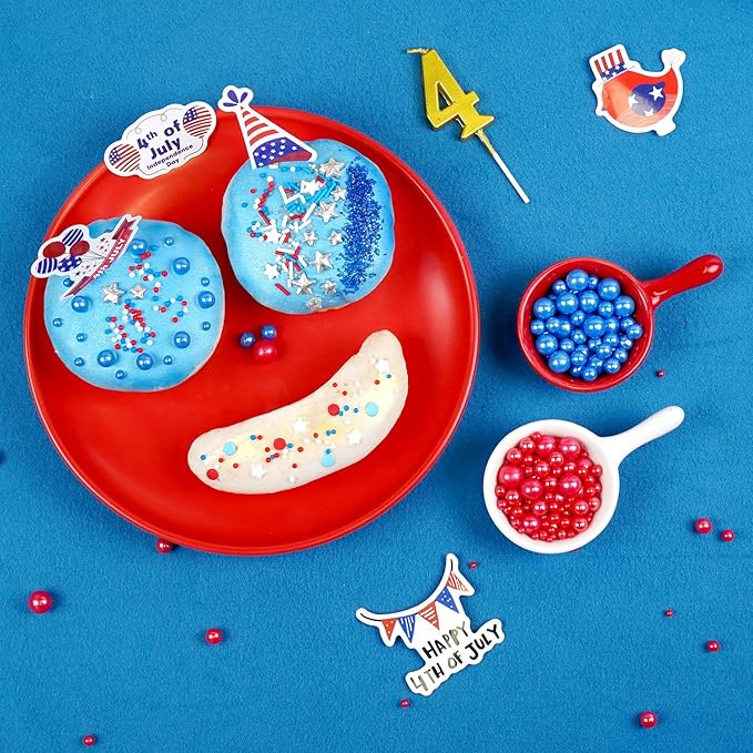 Patriotic Sprinkles, 4th of July, Edible Red Blue Sprinkles - Image 7