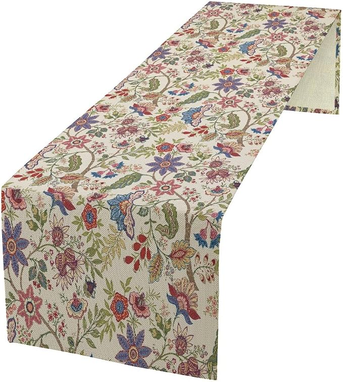 Spring Floral Table Runner, Boho Floral Pattern Natural Plant Table Decoration - Image 8