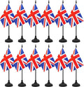 12 Pack UK Desk Flag Set, Britain Table Office Flag, Small Miniature Desktop by Unknown