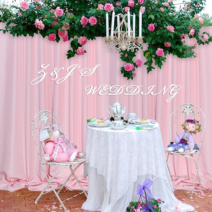 MEETSKY Pink Backdrop Curtain for Parties Baby Shower Pink Photo Curtains - Image 4
