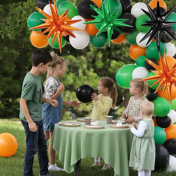 Black Green Orange Star Balloons - Image 6