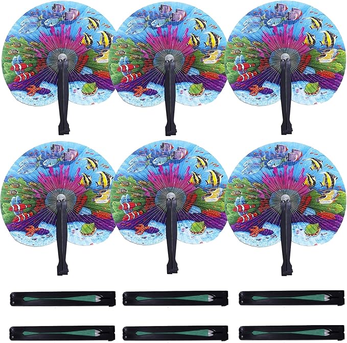 20 Pcs 10" Safari Print Animal Folding Paper Hand Fan Bulk by Bestage