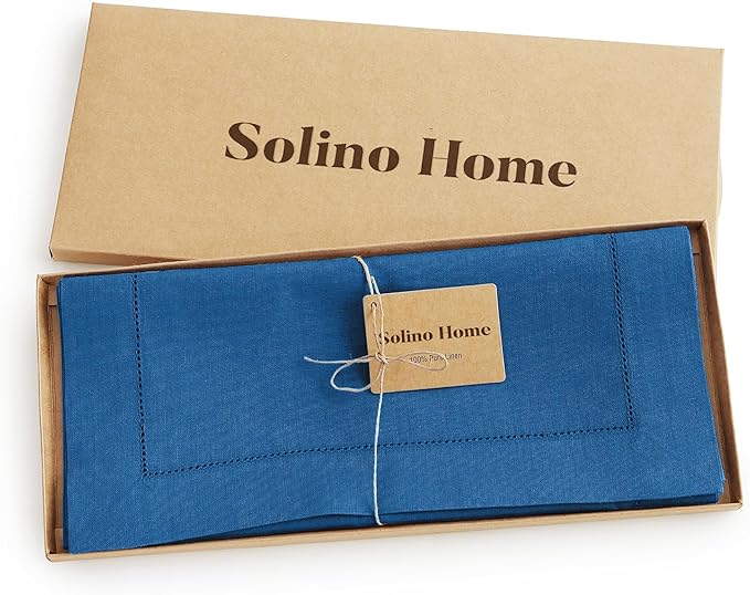 Solino Home Linen Indigo Blue Table Runner 156 Inches Long - Image 6