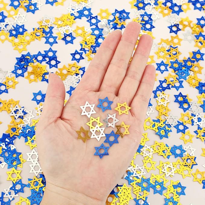 MARFOREVER Star of David Glitter Confetti, Hanukkah Confetti Table Decorations - Image 2