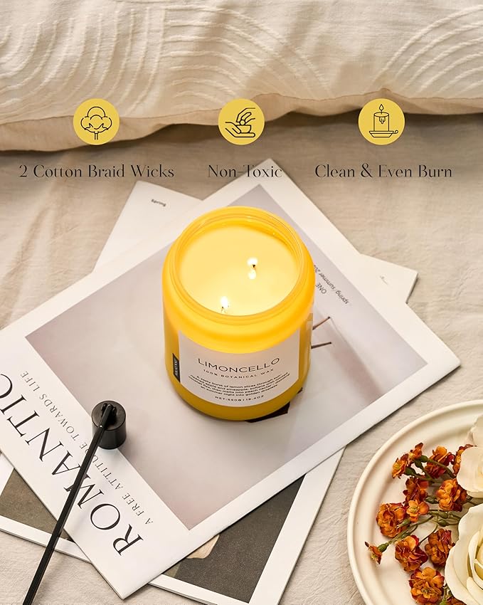 M&SENSE Limocello Summer Scented Candle, 19.4oz 110 Hours Long Lasting Burn Non - Image 5