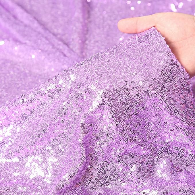 SquarePie Sequin Backdrop Curtain 2 Panels 2FT x 8FT Lavender Background - Image 6