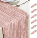 6 Pack Dusty Pink Cheesecloth Table Runner 10FT Long Boho Gauze Table Runner by AGIRL
