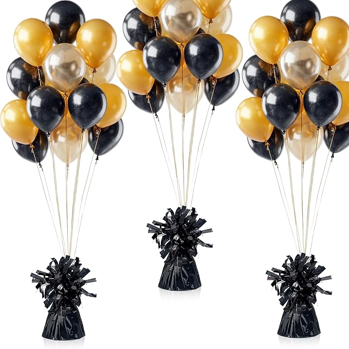16 PCS Metallic Wrapped Balloon Weights Black Heavy Balloon Weight - Image 6
