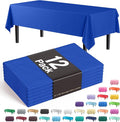 12-Pack Premium Plastic Tablecloth 54in. x 108in. Rectangle Table Cover by Exquisite
