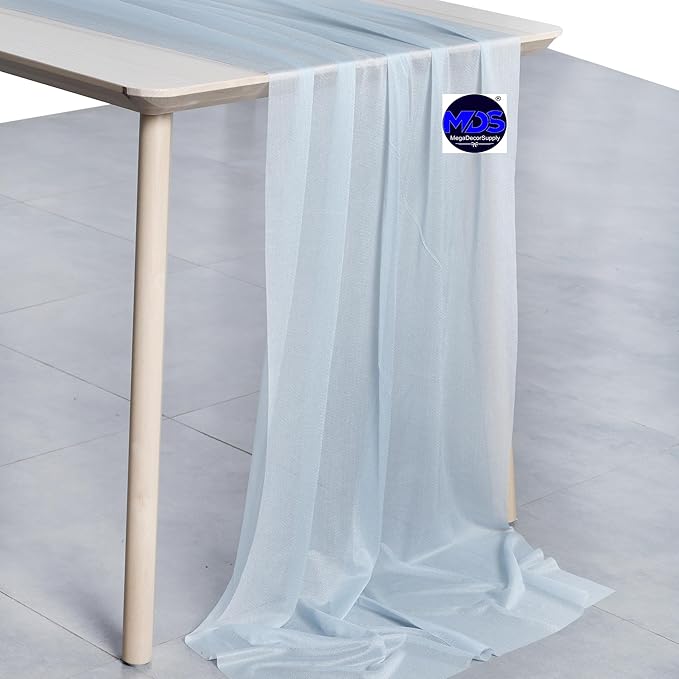 MDS 2 Pack 14ft Chiffon Table Runner 29 x 170 Inches Sheer Wedding Runner - Image 2