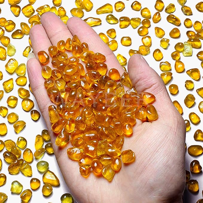 WAYBER Glass Stones, 1Lb/460g Irregular Sea Glass Pebbles Non-Toxic Artificial - Image 4