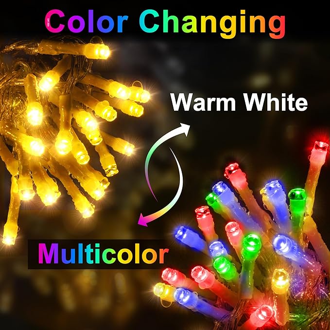 KNONEW Christmas Lights Outdoor Color Changing 400 LED 33ft 11 Modes Curtain - Image 2