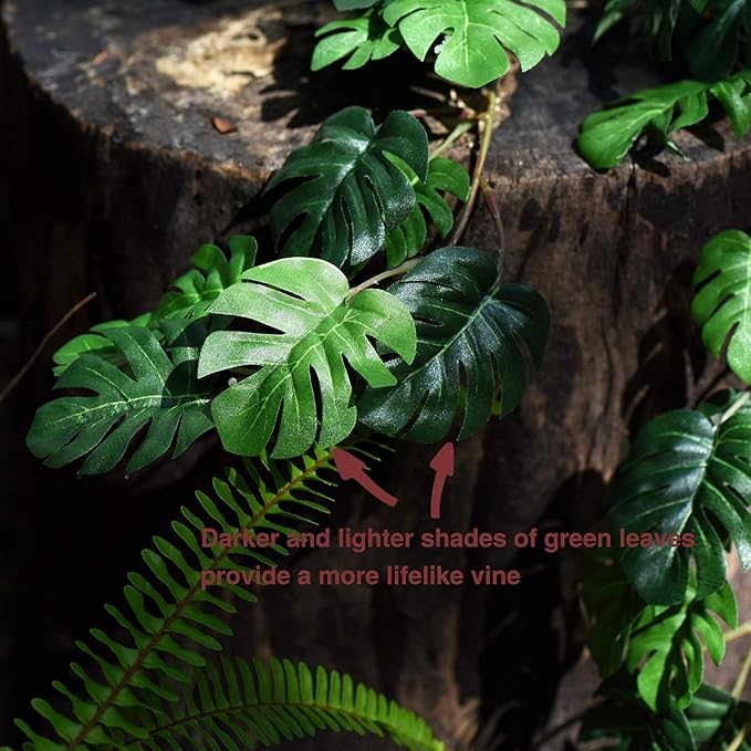 FiveSeasonStuff Monstera Plant Garlands, Artificial Leaf Bendable Vines - Image 3