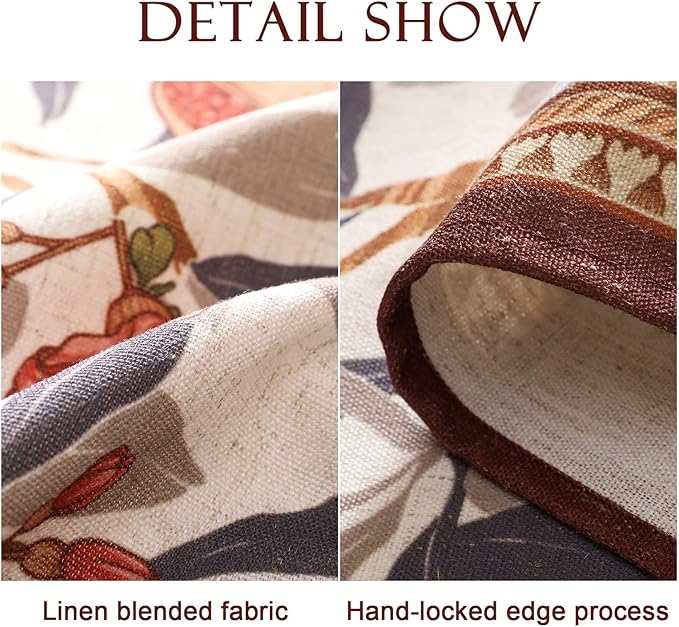 patdrea Designer Vintage Small Rectangle Tablecloth, Linen Pomegranates and - Image 5