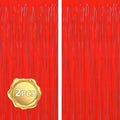 BEISHIDA 2Pcs Red Door Streamer Fluorescent Red Backdrop Blue Foil Fringe by Beishida
