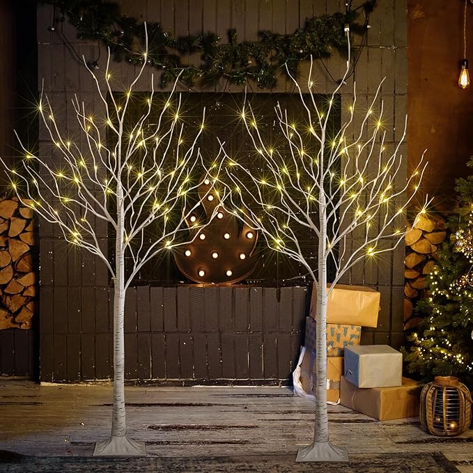 LIGHTSHARE 6 Feet 72L LED Birch Tree Lights, Warm White, - Image 2