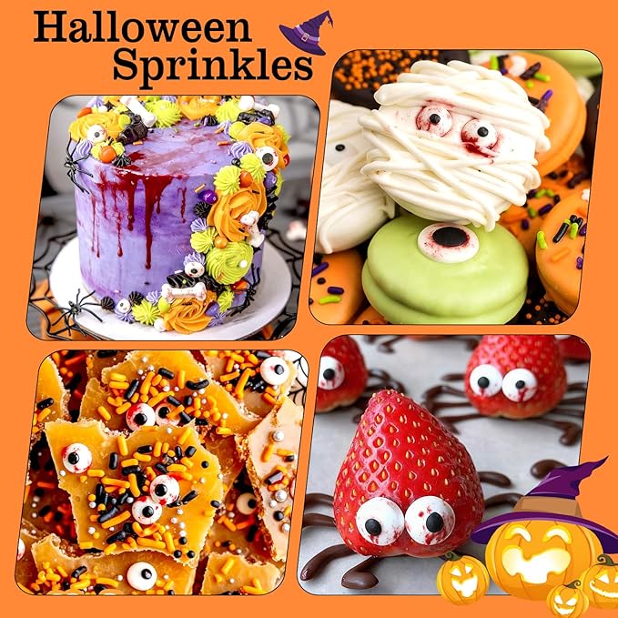 Halloween Sprinkles, Edible Eyeballs Candy, Bloody Eyes Sprinkles - Image 4