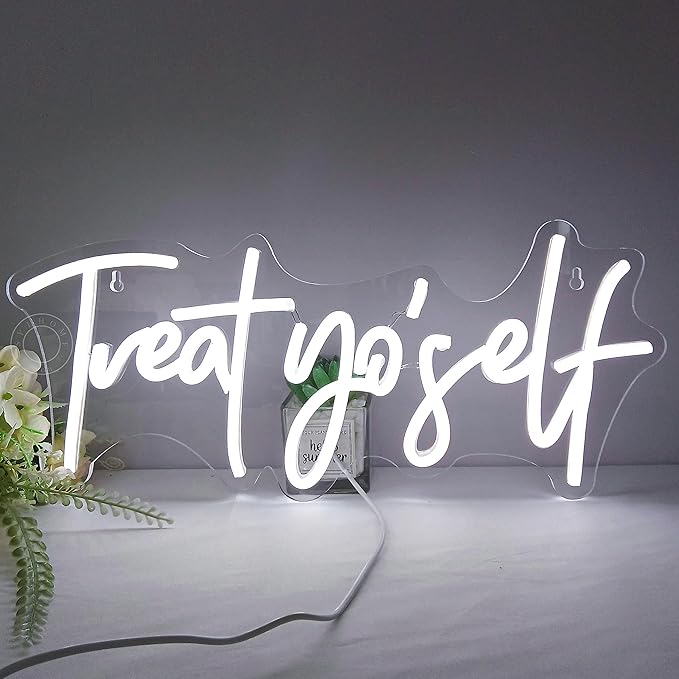 SYLHOME Treat Yourself Led Neon Light Sign Bedroom Kids Room Living Room Art by SYLHOME