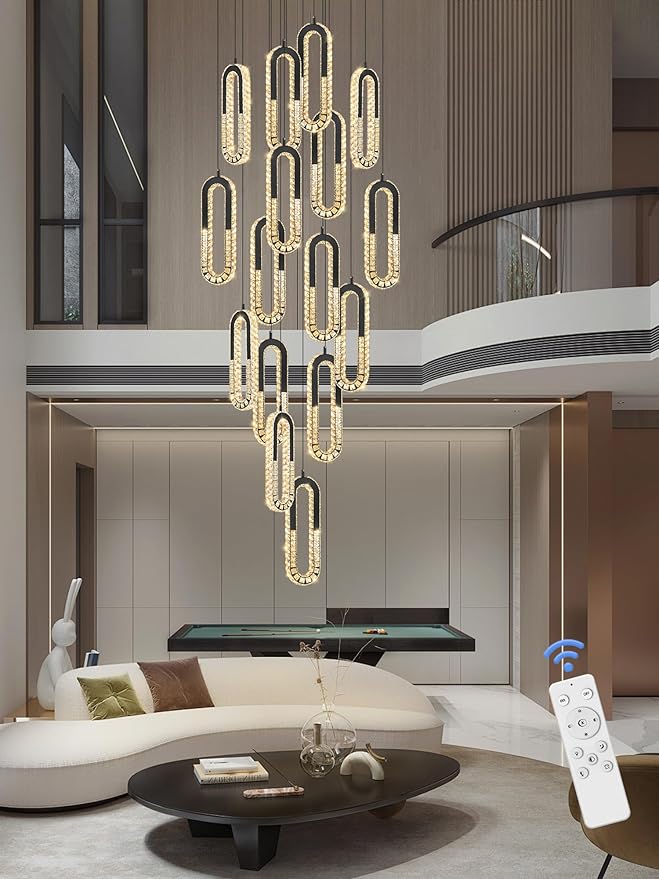 Large Staircase Crystal Chandeliers 16-Light Modern foyers Entrance 150" Long - Image 2