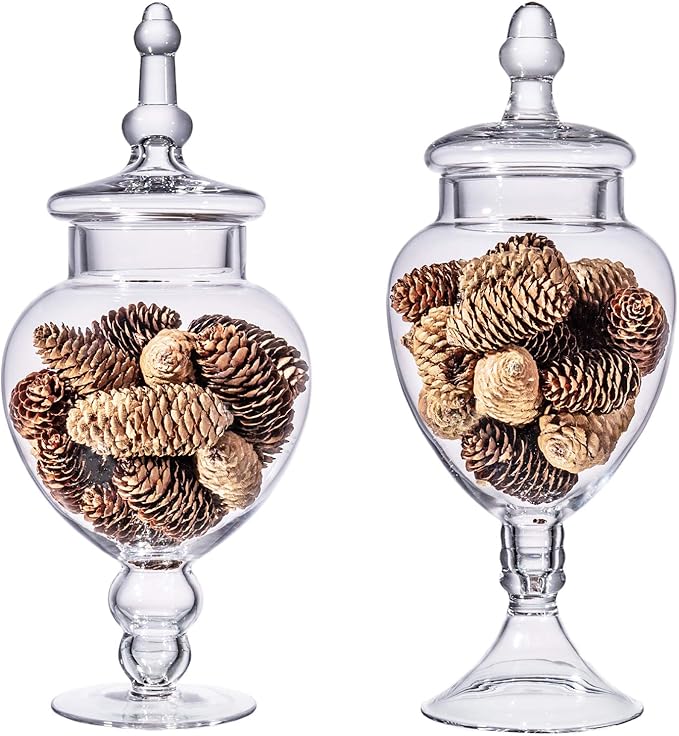 Clear Glass Apothecary Jars, Diamond Star Large Candy Buffet Display, Elegant - Image 8