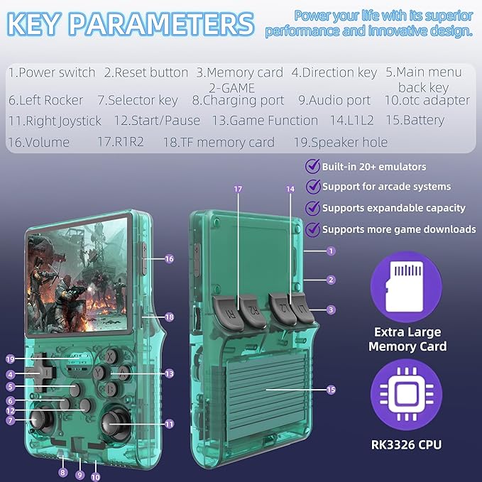 R40S PRO Retro Gaming Console, 30000+ HD Games Handheld Game Console, 3800mAh - Image 7