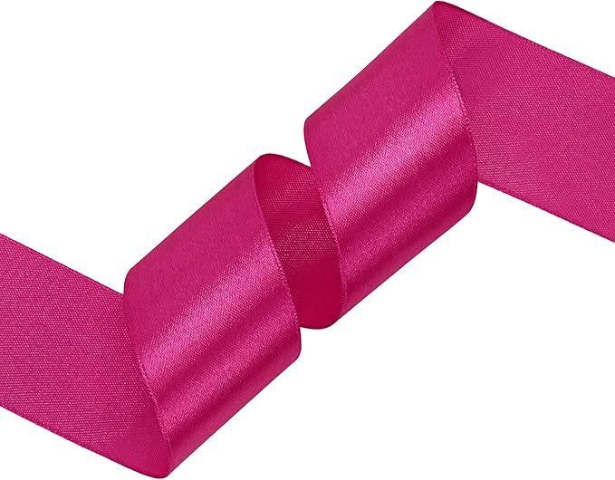 Rose Red Satin Ribbon 1-1/2 inch X Continuous 100 Yards, Single Face Polyester - Image 2