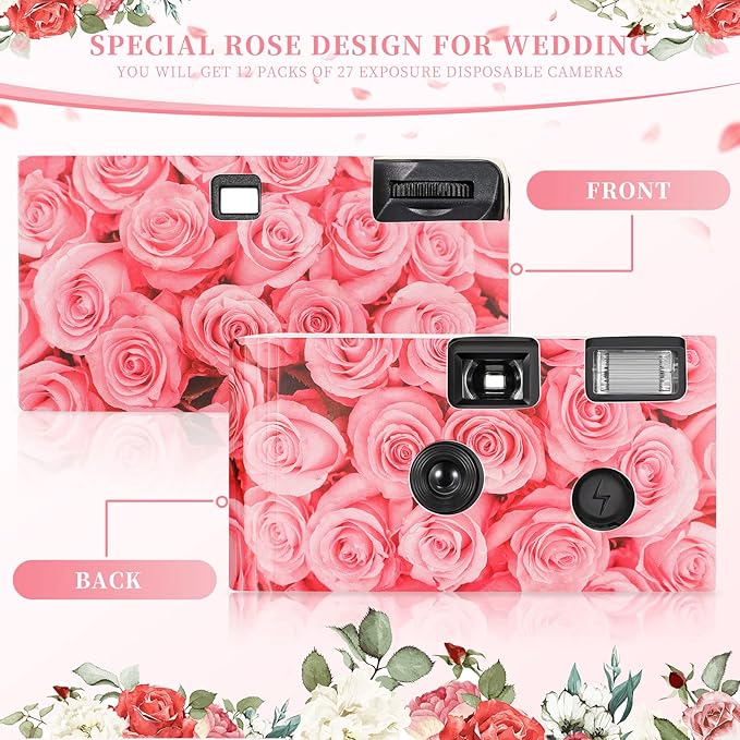 12 Pack Disposable Camera Bulk for Wedding 34 mm Single Use Film Camera - Image 3