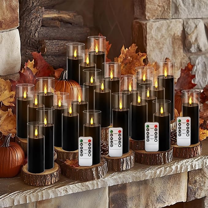 24Pack Black Flickering Flameless LED Candles - Image 5