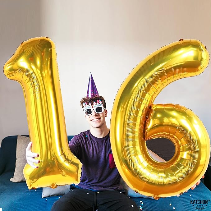 KatchOn, Giant Gold 16 Balloon Numbers - Image 3