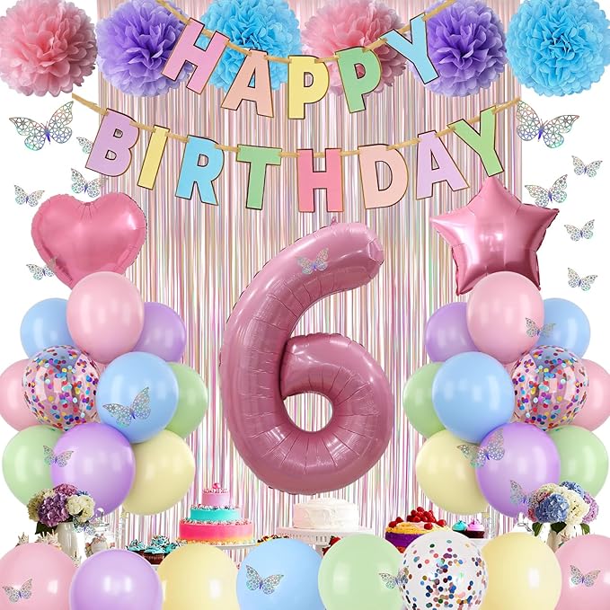 Pastel 6th Birthday Party Decorations - Image 6