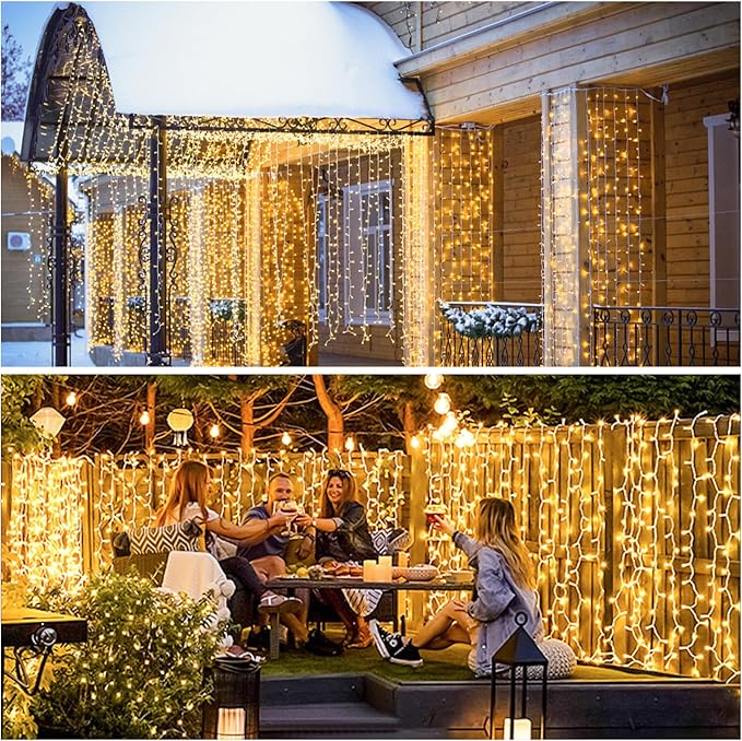 JMEXSUSS 900 LED Outdoor Christmas Curtain Lights, 9.5x29.5ft Christmas Lights - Image 2