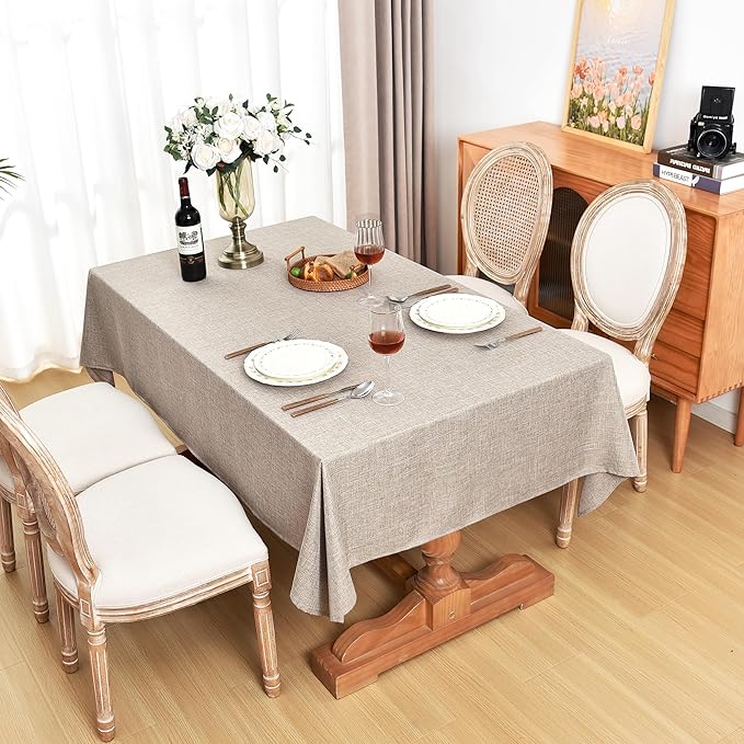 Fitable Faux Linen Tablecloths Rectangle 60 x 102 Inch - Image 7