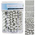 Sprinkles for Cake Decorating, 11Oz 6 Sizes Mix Silver Pearl Sprinkles for Cake by Kercky