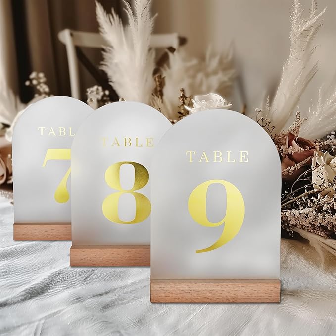 Wedding Table Numbers 1-10, Acrylic Arch Signs by ORGANTEAM