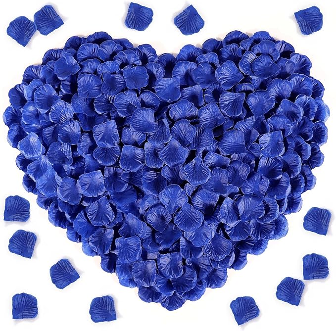 1000 Pcs Dark Blue Rose Petals Artificial Silk Flower Petals Romantic - Image 6