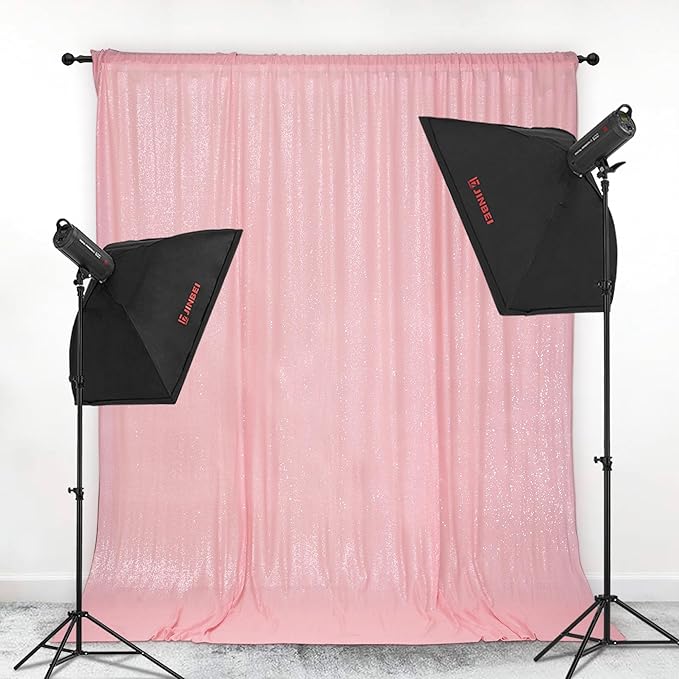 PartyDelight Sequin Backdrop Pink 6FTx6FT Wedding Curtain Special Events Party - Image 2
