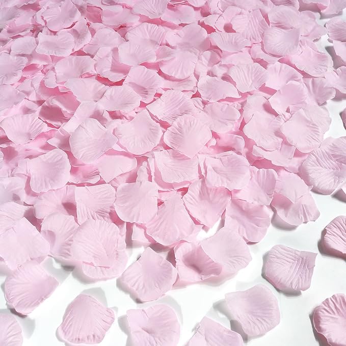1000 Pcs Pink Rose Petals Artificial Silk Flower Petals Romantic Decorations by Unknown