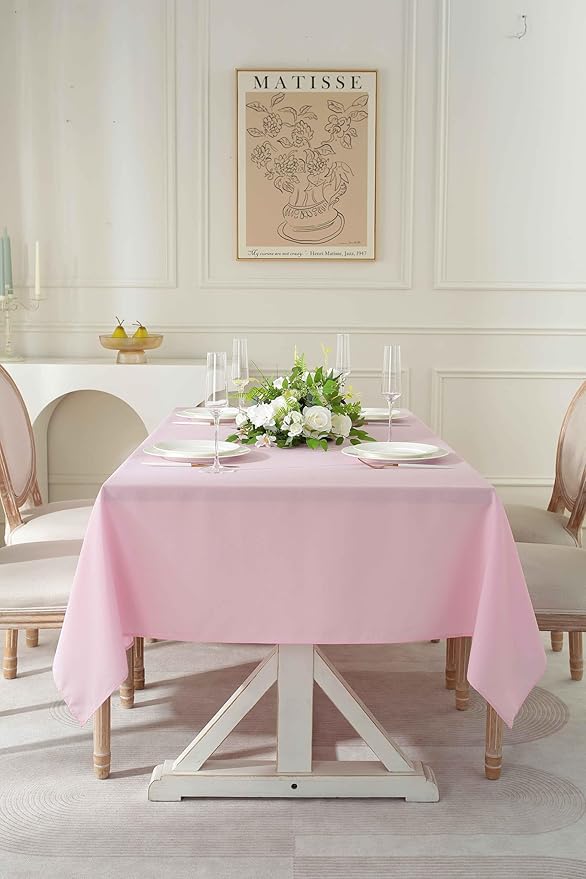 Craft And Party Rectangle Tablecloth, 70 x 120 Inch Pink Tablecloth, Polyester - Image 5