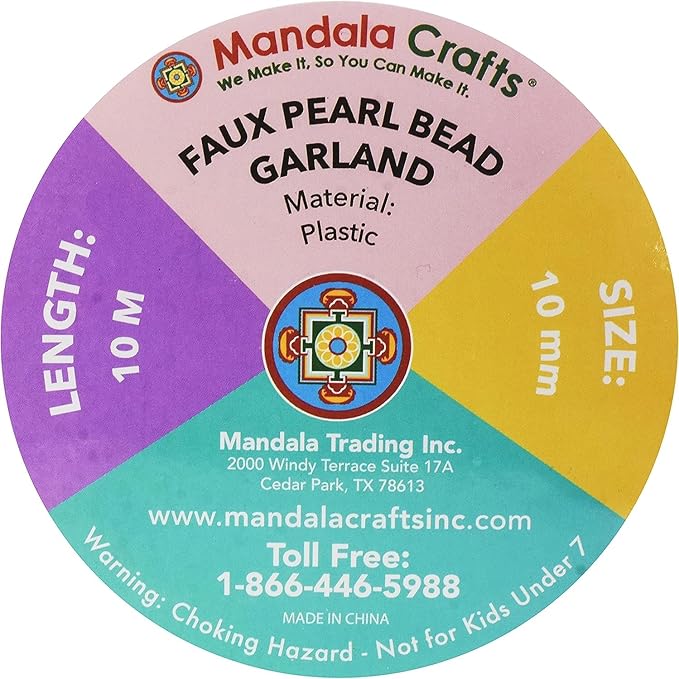 Mandala Crafts 10mm Faux Brown Pearl Beads Roll - Image 4